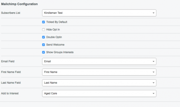 mailchimp settings