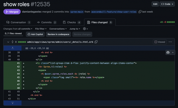 show user roles
